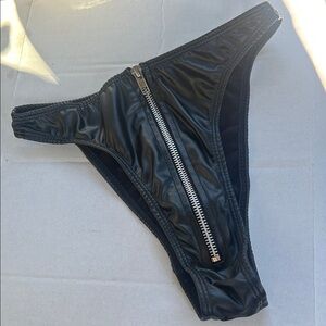 Forplay faux leather panties zip front Black XS/S